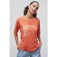 Enorsia Women's Women's Graphic Relaxed Fit T-Shirt in Orange | Size: 16