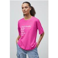 Enorsia Women's Women's Graphic Relaxed Fit T-Shirt in Pink | Size: 16