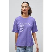Enorsia Women's Women's Graphic Relaxed Fit T-Shirt in Purple | Size: 14