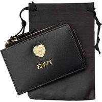 Love EMVY Women's Signature Heart Collection Leather Coin & Card Purse in Black