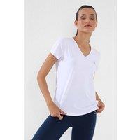 Tommy Life Women's Plain V-Neck Short-Sleeve T-Shirt in White | Size: Medium