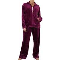 Paulo Due Women's Luxury Velour 2 Piece Tracksuit in Wine | Size: 24-26