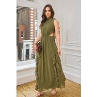 TFNC London Women's Selena Olive Maxi Dress in Green | Size: 14