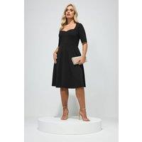 Yours Women's Panel Skater Dress in Black | Size: 18