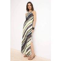 WOVCOR Women's Halter Neck Sleeveless Maxi Dress with Tie-Dye Print | Size: 6