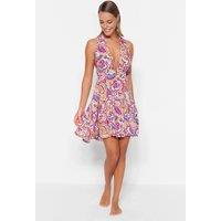 WOVCOR Women's Woven Backless Beach Mini Dress | Size: 12