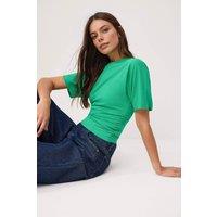 WOVCOR Women's Wardrobe Essentials Fitted Short Sleeve Stretch Knit T-Shirt in Green | Size: Small
