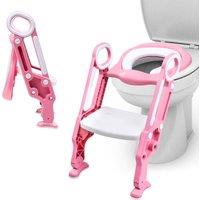 Crystals Baby Toddler Toilet Training Seat with Step Ladder & Handles in Pink