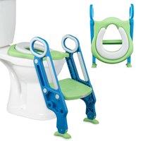 Crystals Baby Toddler Toilet Training Seat with Step Ladder & Handles in Blue