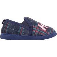 ABSOLUTE FOOTWEAR Boy's Kids Easy Slip On Twin Gusset Christmas Faux Fur Winter Slipper Boot in Navy | Size: Infant 10-11