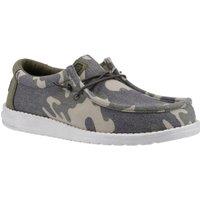 Hey Dude Men's 'Wally Washed Camo' Classic Slip On Shoes in Green | Size: 7