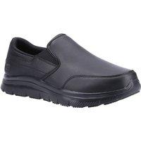 Skechers Men's 'Bronwood Wide' Leather Occupational Footwear in Black | Size: 7