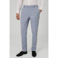 Dobell Men's Light Blue Hopsack Suit Trousers | Size: 38L