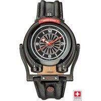 GV2 Men's Triton Calfskin Leather Swiss Automatic Watch in Charcoal
