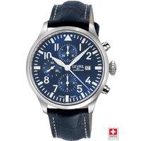 Gevril Men's Vaughn Chronograph Blue Dial Swiss Automatic ETA 7750 Watch