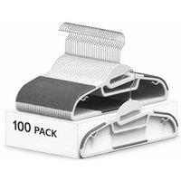 Dyzi 100 Pack White Plastic Coat Hangers Non Slip Heavy Duty