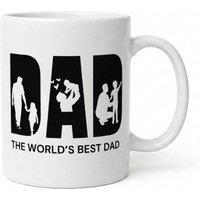 Dyzi Dad Mug The Worlds Best Dad Ceramic Coffee Cup in White