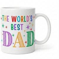 Dyzi The Worlds Best Dad Mug Ceramic Coffee Cup in White