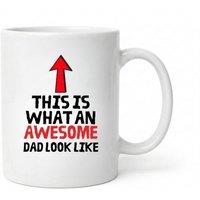 Dyzi Awesome Dad Mug This Is What An Awesome Dad Looks Like Ceramic Cup in White