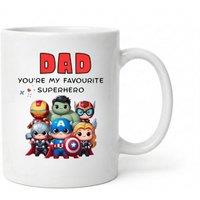 Dyzi Dad Superhero Mug Youre My Favourite Superhero Ceramic Cup in White