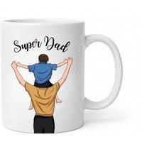 Dyzi Super Dad Mug Ceramic Coffee Cup in White