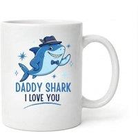 Dyzi Father's Day Daddy Shark I Love You Ceramic Coffee Mug 320ml in White