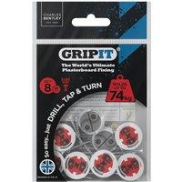 Gripit 18mm Plasterboard Fixing - 8 Pack (Red) Stud Wall Anchor Max 74kg in Red