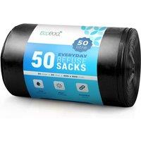 ECOBAG NOT ALL BAGS ARE EQUAL 50 Pack Extra Strong Heavy Duty Sacks - 50L / 30 Microns (Black) in Black