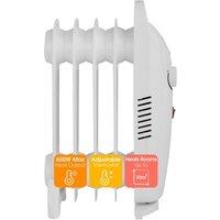 Abode Electric Heater 650W 5 Fin Oil Filled Radiator Portable AOFR5001 in White
