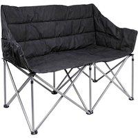Harbour Housewares Padded Folding Double Camping Chair in Black
