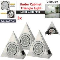 ATEK 3X Under Cabinet Kitchen LED Lights for Kitchen Easy Plug & Play in Silver