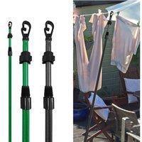 Almineez 2 x Galvanised Washing Line Clothes Prop 2.2m in Green | Size: 2 Pack