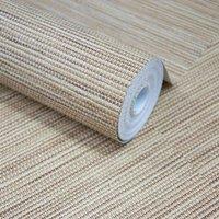 Grandeco Java Grasscloth Weave Textured Wallpaper in Medium Beige | Size: 1 Pack