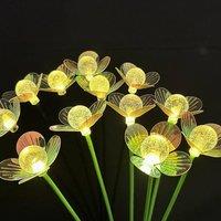 Quipulse Solar Garden Stake Decor Lights Bubble Ball Flower Warm Light 8 Heads