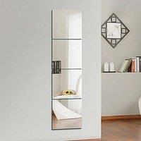 Ventryn Large Plastic Mirror Wall Tiles, Acrylic Self Adhesive Stick On in Silver