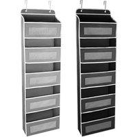 NESTLUNE Black 5 Pockets Over the Door Hanging Organiser Space | Size: 1000mm