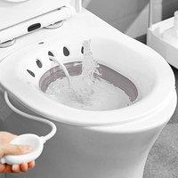 FLAVORA Postpartum Hemorrhoid Healing Foldable Hanging Toilet Sitz Bath in White | Size: 1000mm x 1000mm