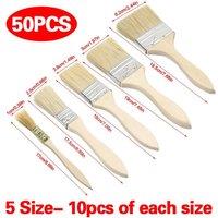 SPETLEK 50pcs Disposable Economy Paint Brush set Cheap DIY in Brown | Size: 10000mm x 520mm