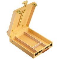 SPETLEK Portable Wooden Drawers Artist Table Desk Top Easel Stand in Natural | Size: Large