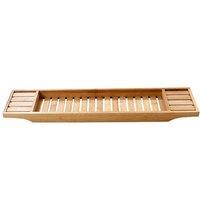 SPETLEK Wooden Bath Caddy Tray Bathtub Board Shelf Wine Tablet in Natural