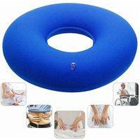 NESTLUNE Inflatable Piles Ring 2 Cushion Donut Pillow Vinyl Rubber Seat in Blue | Size: 100 cm x 190 cm