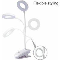 NESTLUNE 18 LED USB Clamp Clip On Flexible Desk Light Bed Reading Table in White