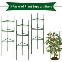 NESTLUNE 3pc 120cm Metal Conical Garden Plant Support Bracket in Green | Size: 100 cm x 15 cm