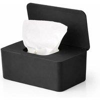 FLAVORA Black Wet Wipes Storage Box, Dispenser Holder Case