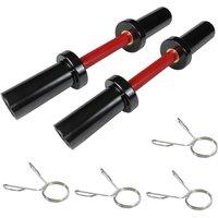 VOGREX 2 pcs 16-inch Olympic Dumbbell Bars Set Loadable Dumbbel in Black | Size: 0-12 m