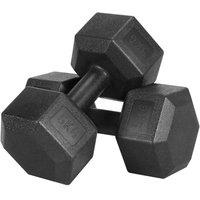 Kelvenix 2 x 5 kg Dumbbells 10 kg Dumbbell Set in Black | Size: 0-12 m
