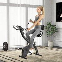 EONLION 2-In-1 Folding Exercise Bike with 8-Level in Black | Size: 0-12 m