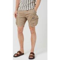 Brave Soul Men's Cotton Twill Chino Cargo Shorts in Stone | Size: XL