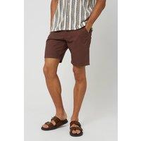Brave Soul Men's Cotton Twill Chino Shorts in Chocolate | Size: XL