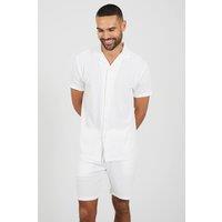 Brave Soul Men's Pleated Shorts in White | Size: Large